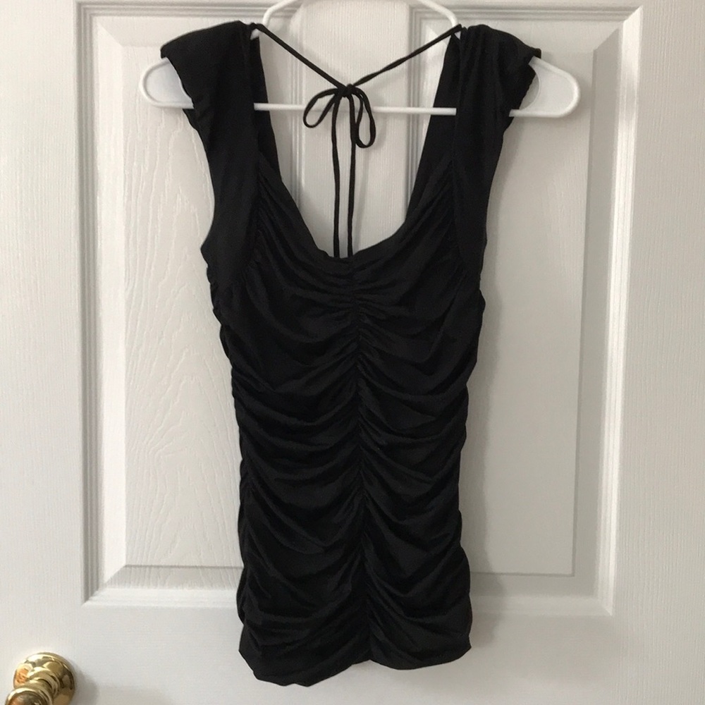 Black form-fitting top